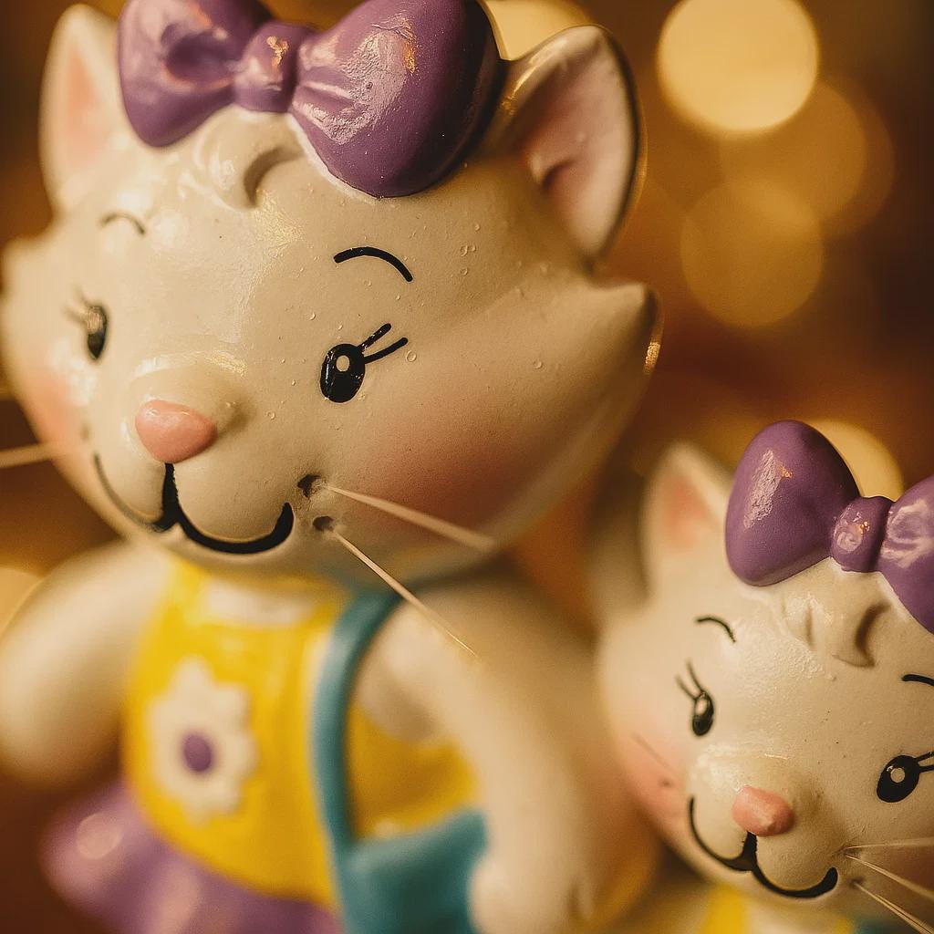 Personalized mother and daughter cat Christmas ornament with 2 names custom holiday decor