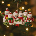 Load image into Gallery viewer, Snowman Family of 6 Christmas Ornament | Personalized Names and Year | Winter Tree Decor Keepsake
