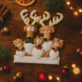 Load image into Gallery viewer, Family of 5 Reindeer Christmas Ornament | Personalized Snow Family Decor | Custom Names Year Holiday Keepsake
