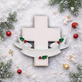 Load image into Gallery viewer, Personalized memorial cross ornament featuring a classic white cross design with a smooth matte finish and gentle holiday accents. Includes free handwritten personalization with name and year displayed on the front. Designed with a raised 3D front and flat back for easy hanging. A meaningful keepsake ornament created to honor loved ones and cherish memories during the holiday season. Perfect for remembrance decor faith inspired gifts and Christmas tree display.
