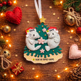 Load image into Gallery viewer, Personalized Manatee Family Couple Ornament | Coastal Christmas Keepsake | Raised 3D Ornament
