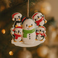 Load image into Gallery viewer, Family of 4 Christmas Ornament | Personalized Snow Family Decor | Custom Names Year Holiday Keepsake
