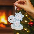 Load image into Gallery viewer, Family of 3 Snowflake Ornament | Personalized Christmas Ornament | Custom Name Winter Decoration | Holiday Keepsake for Families
