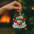 Load image into Gallery viewer, Personalized Snowman Family Ornament | Family of 3 Christmas Decor
