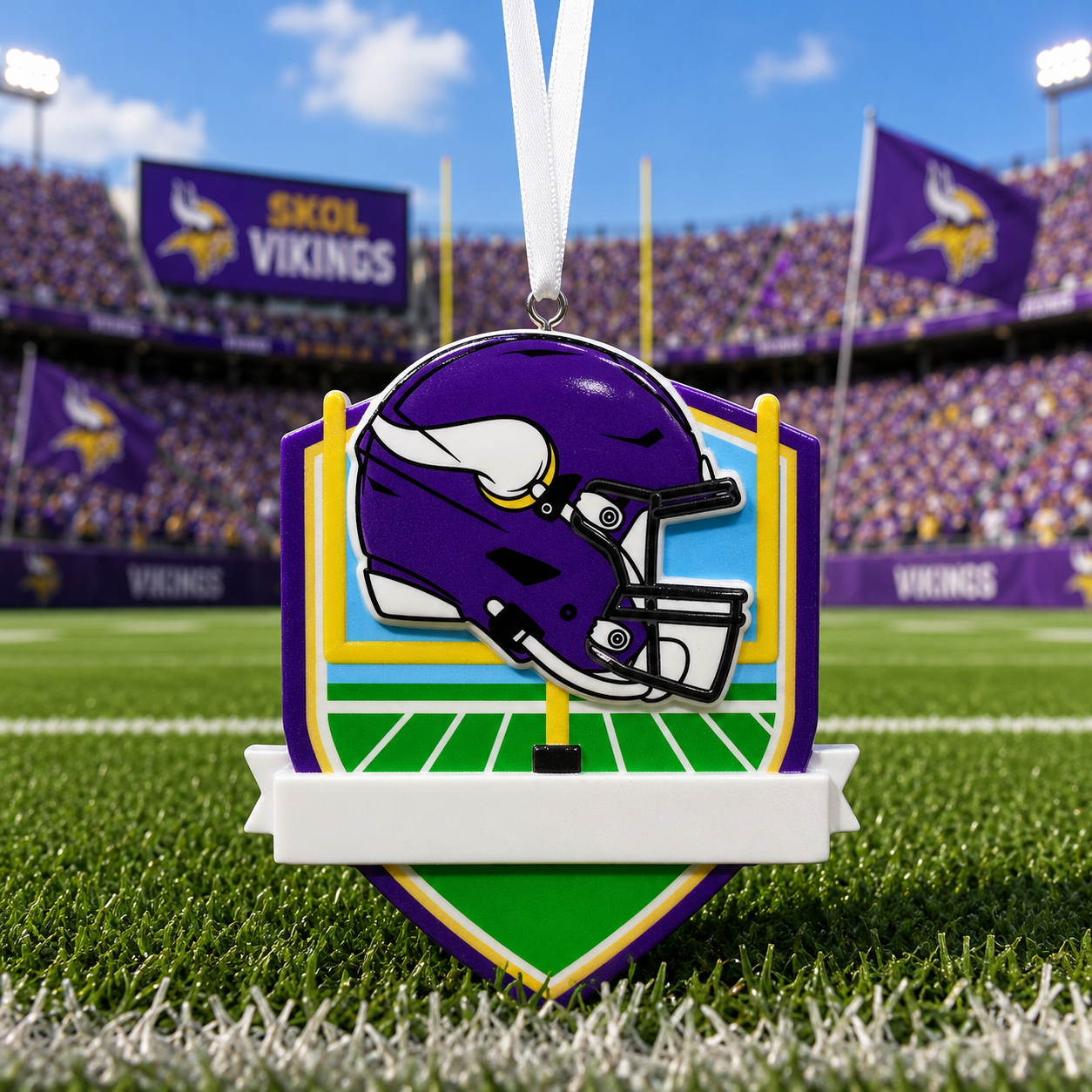 Minnesota Vikings Fan Ornament | Officially Licensed Personalized Helmet Name and Year Keepsake