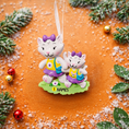 Load image into Gallery viewer, Personalized mother and daughter cat Christmas ornament with 2 names custom holiday decor
